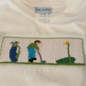 Vice La Fete Smocked Golfer Shirt Size 6